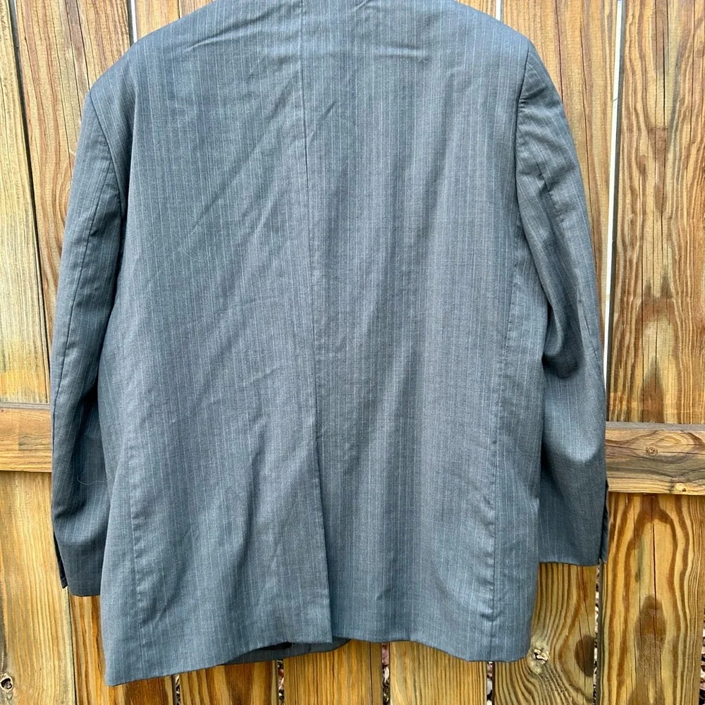 46S Joseph & Feiss Wool Blazer Gray Mens 44 Waist Pinstripes